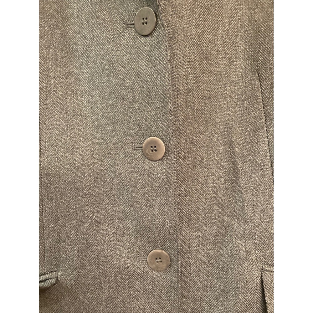 LE SUIT Essentials Women's Gray Herringbone Blazer Jacket Size 16 - Picture 5 of 10